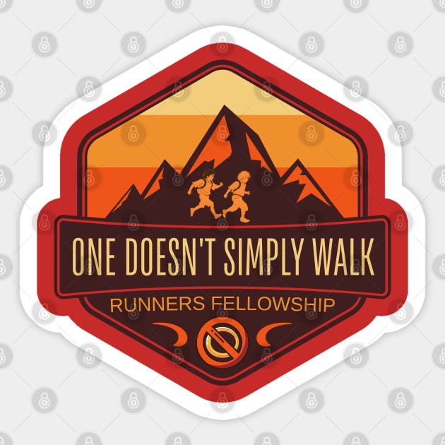 One Doesn't Simply Walk - Runners Fellowship Sticker by Fenay-Designs